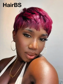 Special Offer Machine Made burgundy Straight Pixie 100% Human Hair