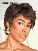 Glueless Wig brown Machine Made pixie cut Ready to Wear 100% Human Hair