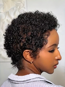 Full lace & lace front & machine made Wig Natural Black pixie afro curl 100% Human Hair