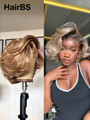 13x4 Lace Front Wig honey bob Wavy color Wig 100% Human Hair