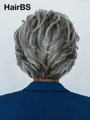 13x4 lace front Mixed Color Highlights Light Grey pixie cut Straight 100% Human Hair