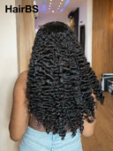 4x4 Lace closure Wig Natural Black deep Wave Long Wig 100% Human Hair