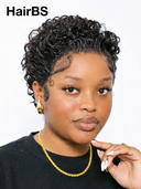 Special Offer 13x4 lace front Wig pixie cut curly wave Natural Black 100% Human Hair