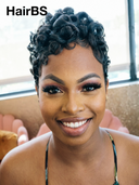 Special Offer Machine Made Glueless Wig pixie Natural Black finger wave 100% Human Hair