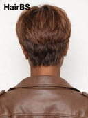 Glueless Wig Mixed brown Straight Machine Made Ready to Wear 100% Human Hair