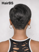 13x4 lace front Glueless Wig Black pixie cut Straight lace Pre-cut 100% Human Hair