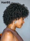 Special Offer Glueless Wig Machine Made pixie cut curly wave with bangs Natural Black 100% Human Hair