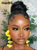 13x4 Lace Front Wig Natural Black straight 22 inch Pre-styled Updo 100% Human Hair