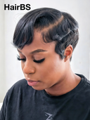 Full lace Wig Natural Black straight side part 100% Human Hair