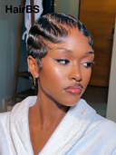 Special Offer Easy to wear pixie Wig Natural Black water wave 100% Human Hair