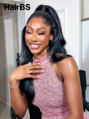 HD Lace 13x4 Lace Front Wig Natural Black Body wave 24 inch Pre-styled Updo 100% Human Hair