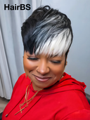 Glueless Wig white highlight Machine Made pixie straigh short wig 100% Human Hair