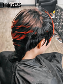 Special Offer Easy to wear pixie Wig orange highlight straight mullet 100% Human Hair