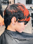 Special Offer Easy to wear pixie Wig orange highlight straight mullet 100% Human Hair