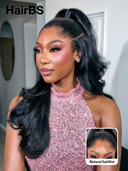 HD Lace 13x4 Lace Front Wig Natural Black Body wave 24 inch Pre-styled Updo 100% Human Hair