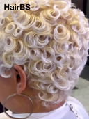 Full lace Wig blonde finger wave Wig 100% Human Hair