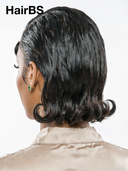 Pre-styled Updo 13x4 Lace Front Wig Natural Black Straight bob 100% Human Hair