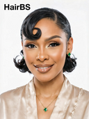 Pre-styled Updo 13x4 Lace Front Wig Natural Black Straight bob 100% Human Hair