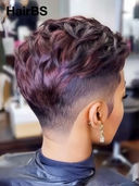13x4 lace front burgundy Highlights pixie cut Haircut Styles 100% Human Hair