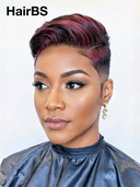 13x4 lace front burgundy Highlights pixie cut Haircut Styles 100% Human Hair