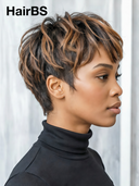 Ready to wear brown highlight straight Partial Topper (Not A Wig)