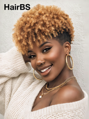 Ready to wear honey afro curly Topper 100% Human Hair (Not A Wig)