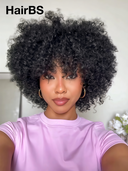 Special Offer Machine Made curly wave with bangs Natural Black 100% Human Hair