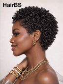Glueless Wig afro curly pixie Machine Made 100% Human Hair