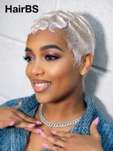 Full lace Wig silver Quick straight 100% Human Hair