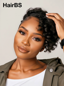 Ready to wear natural black curly wave Partial Topper (Not A Wig)