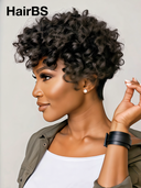 Ready to wear natural black curly wave Partial Topper (Not A Wig)