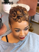 Special Offer Machine Made brown highlight finger wave Pixie Short Cut Wig 100% Human Hair
