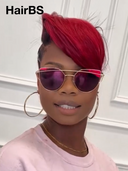 13x4 lace front Wig pixie burgundy highlight straight Side Part 100% Human Hair