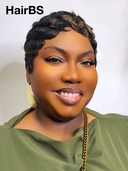 Machine Made finger wave Pixie highlight 100% Human Hair