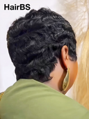 Machine Made finger wave Pixie highlight 100% Human Hair