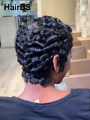 13x4 lace front Wig pixie finger wave black Side Part 100% Human Hair