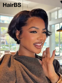 13x4 lace front Wig black straight Side Part short wig 100% Human Hair