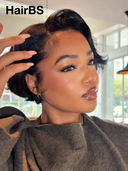 13x4 lace front Wig black straight Side Part short wig 100% Human Hair