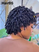Pre-styled Updo Full Lace Natural Black With Braided Wig 100% Human Hair