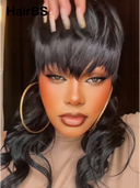 Half-price Easy to wear Wig black Body wave mullet machine made 100% Human Hair