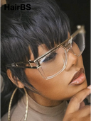 Half-price Easy to wear Wig black Body wave mullet machine made 100% Human Hair