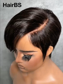 13x4 lace front Wig straight Side Part pixie short wig Half-price 100% Human Hair
