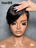13x4 lace front Wig straight Side Part pixie short wig Half-price 100% Human Hair