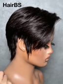 13x4 lace front Wig straight Side Part pixie short wig Half-price 100% Human Hair