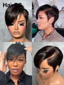 13x4 lace front Wig straight Side Part pixie short wig Half-price 100% Human Hair