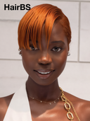 13x4 lace front Wig orange straight Stylist's Cut pixie 100% Human Hair