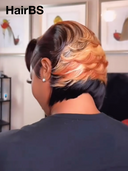 Full lace front Wig Unique colors straight Stylist's Cut pixie 100% Human Hair