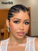 Special Offer Half-price Machine Made black pixie water wave 100% Human Hair
