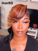 Full lace front Wig Unique colors straight Stylist's Cut pixie 100% Human Hair