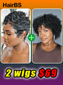 Great Deal: Buy One, Get One Free $69 machine made fingwe wave & curly wave 100% Human Hair